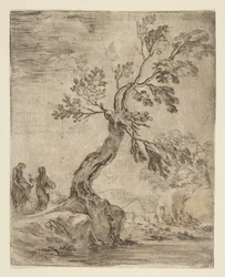 Landscape with Two Women, One Mounted on a Donkey, ca. 1660
