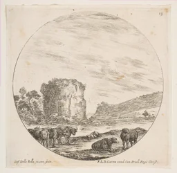 Ruins of a Temple in a Roman Landscape