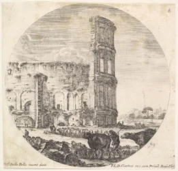 The Colosseum, Two Herds Being Directed Towards the Amphitheater in the Foreground... (detail)