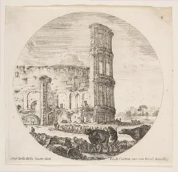Plate 8: The Colosseum, Two Herds Being Directed Towards the Amphitheater