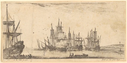 Various Sailing Ships Being Loaded