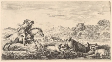 Two Dogs Bring Down a Hind