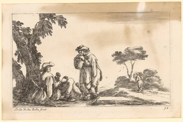 Two Pilgrims Resting by a Tree