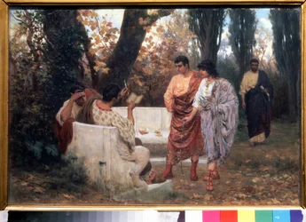 Roman Poet Catullus Reading His Poem. Painting by Stepan Vladislavovich Bakalovich