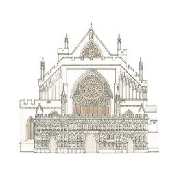 The West Front of Exeter Cathedral, Devon