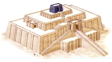 The Ziggurat at Ur, conjectural 6th-century BC restoration