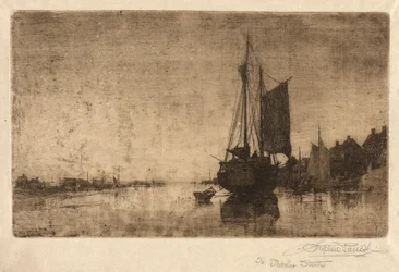 River Scene with Ship
