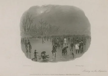 Skating on the Serpentine, Hyde Park, London