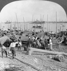 Harbour of Rangoon on the Irawaddy River, Burma, 1908