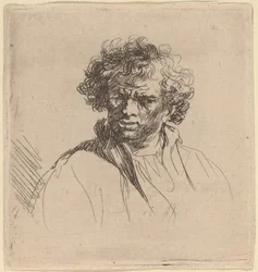 Curly-Headed Man with a Wry Mouth