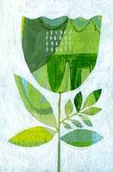 Abstract Green Bloom