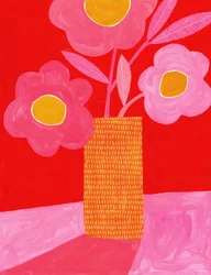 Bold Pink Flower Vase