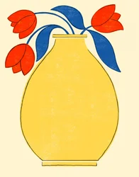 Vibrant Tulips Yellow Vase