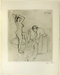 Woman with Large Breasts and Old Woman