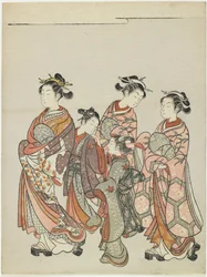 Courtesan with Attendants on Parade, after 1766