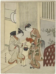 Lovers Plying a Rooster with Sake