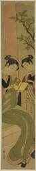 Osen of the Kagiya Teahouse and an Assistant Reading a Novelette