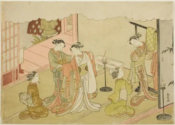 The Bride Changing Clothes, the Fifth Sheet of the Series 