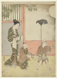 Woman and Playing Boys