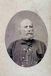 Giuseppe Garibaldi (1807-1882), Italian politician. Around 1875. Photography of the Lacomée and Lacroix workshop. Geneva