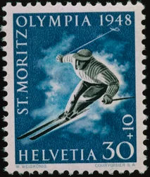 Stamp Commemorating the 1948 Winter Olympics