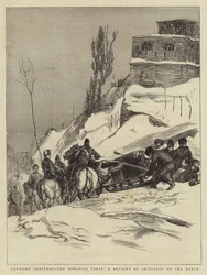 Canadian Sketches, the Dominion Force, a Battery of Artillery on the March