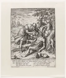The Good Samaritan Tends to the Wounds of the Robbed Traveler (Parable of the Good Samaritan)