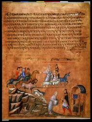 Abraham and Bera of Sodom (miniature)