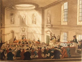 India House, the Sale Room, pub. by Ackermann