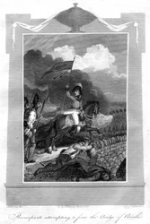 Napoleon Bonaparte attempting to force the bridge of Arcola, 1816