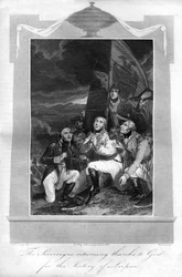 The sovereigns returning thanks to God for the victory of Leipzig