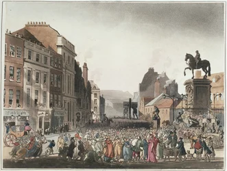 Pillory at Charing Cross from Ackermann