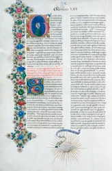 Illuminated manuscript page from Decameron, by Giovanni Boccaccio, Italian, c. 1467