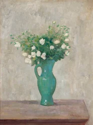 Bouquet in a Green Vase