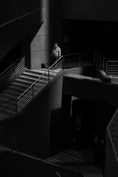 Solitary Man on Stairs
