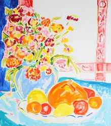 Vibrant Flowers and Fruit