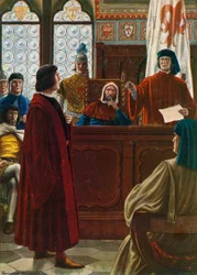 Cosimo dei Medici summoned to appear before the Signoria to defend himself against his enemies in 1433