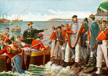Garibaldi departing on the Expedition of the Thousand in 1860