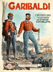 Portrait of Giuseppe Garibaldi, Hero of the Italian Unity (Risorgimento). Cover of 