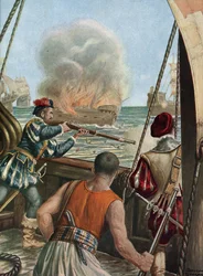 Second Voyage of Vasco de Gama: Naval Battle Between the Portuguese Fleet and That of Calicut