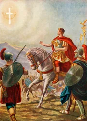 The emperor Constantine seeing the sign of the Cross