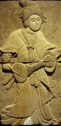 Stele depicting a musician