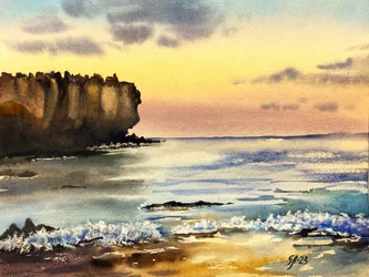 Golden Hour Ocean Cliffs
