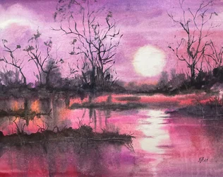 Pink Moon Reflection