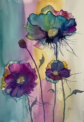 Vibrant Abstract Poppies