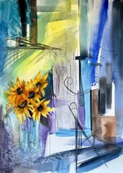 Vibrant Abstract Sunflowers
