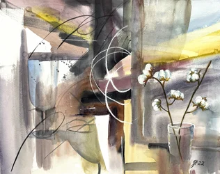 Watercolor Cotton Abstract