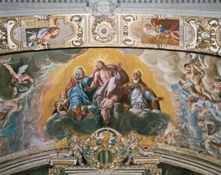 Fresco in vault of Chapel of Guardian Angel