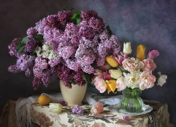 Lush Lilac and Tulips