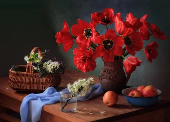 Red Tulips Country Still Life